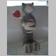 graue Katze mit Herz