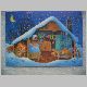 Adventskalender mit Katze am warmen Ofen