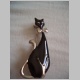 Brosche schwarze schlanke Katze